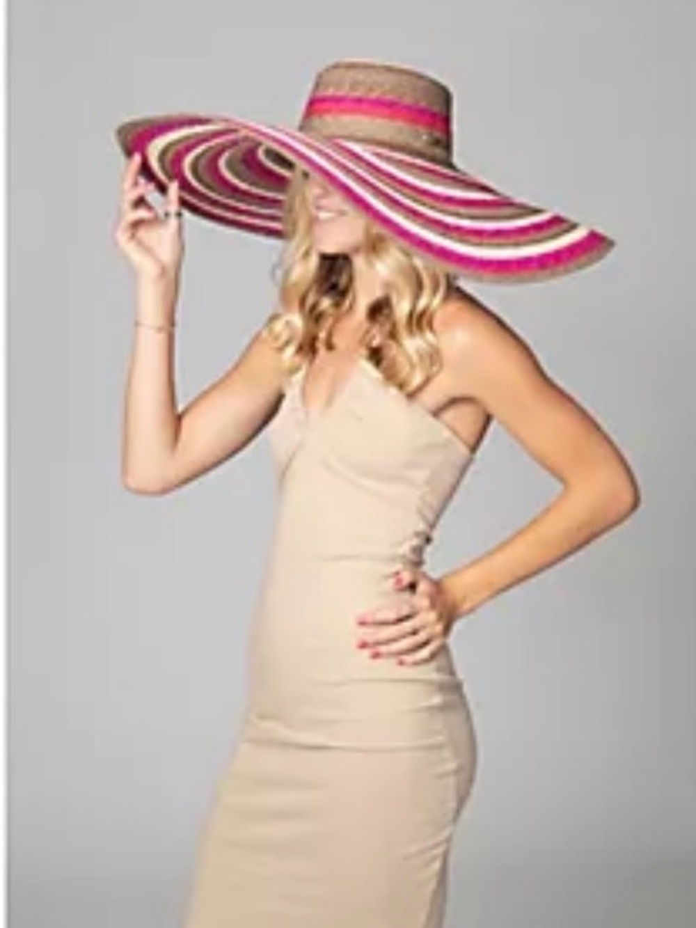 Trina Turk Wide Floppy Brim Straw Sun Hat in Multi NWT